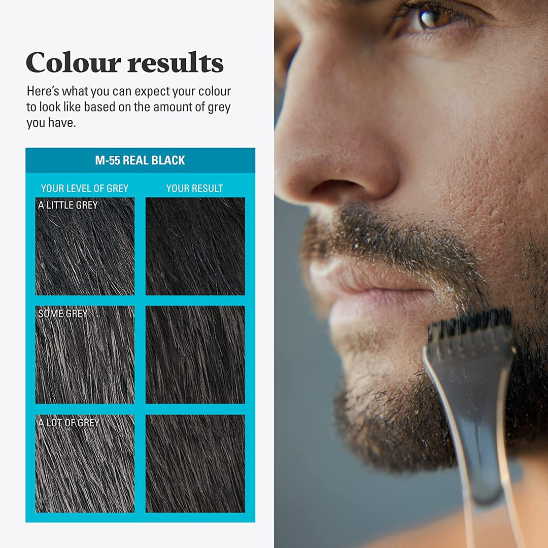 Just for Men JUST FOR MEN Color Gel Moustache & Beard M-55 Real Black 1 Stück (4 Stück)