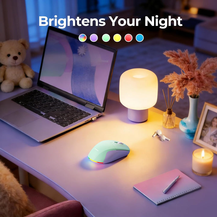 seenda Kabellose Bluetooth Maus, Bluetooth & 2.4G USB Dual Mode Wiederaufladbare LED Leise Klicks Er