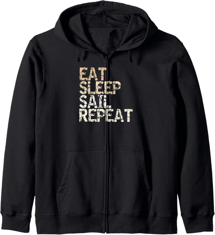 "Eat Sleep Sail Repeat" Segler Design Segelboot Segelurlaub Kapuzenjacke