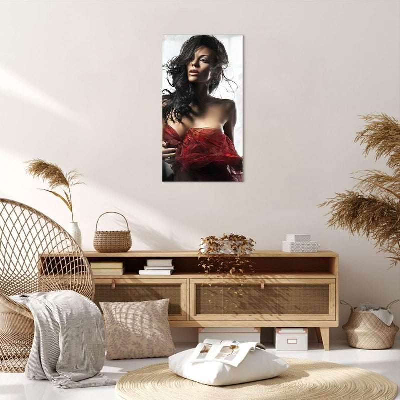 Bilder auf Leinwand 55x100cm Leinwandbild mit Rahmen Schönheit Körper Kleid Eleganz Gross Wanddeko B