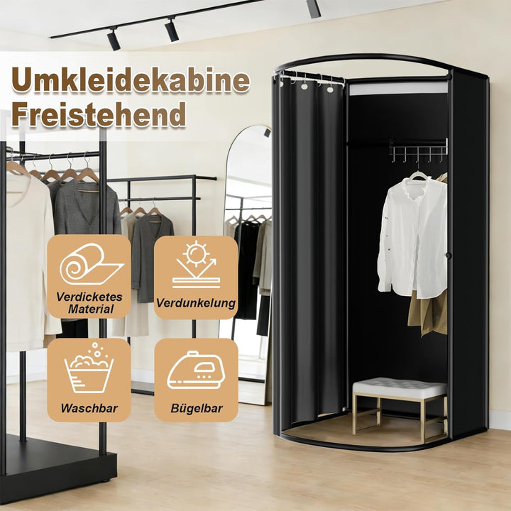 LXSEHN Umkleidekabine Freistehend, U-Typ Bewegung Spur Umkleideraum, Bodenstehende Tragbarer Sichtsc