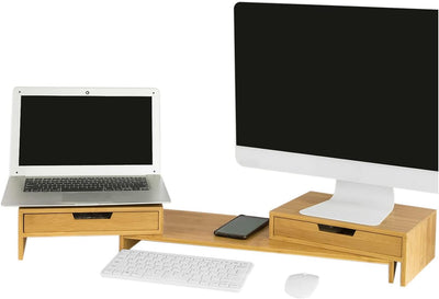 SoBuy BBF04-N Design Monitorerhöhung für 2 Monitore Monitorständer Bildschirmständer Notebookständer