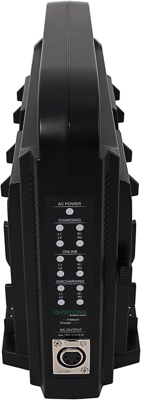 PATONA Premium V-Mount 4 Kanal smart Ladegerät (3A) mit 4-Pin XLR DC Kabel V-Mount 4 Kanal Lader, V-