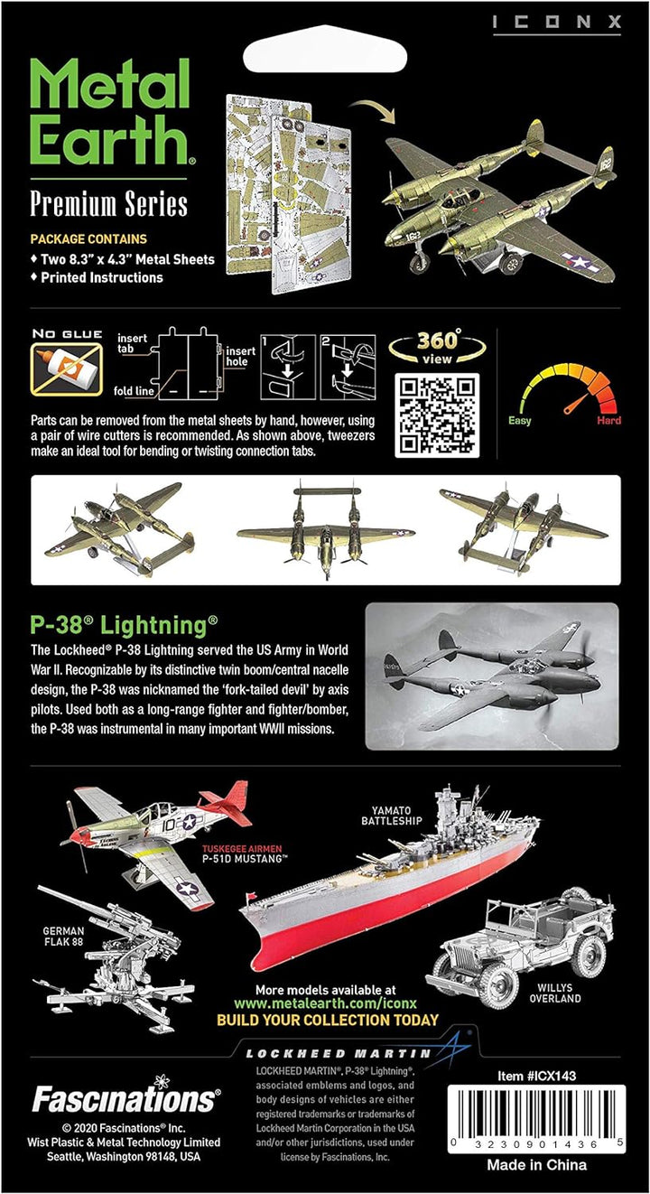 Metal Earth: Iconx Lockheed P-38 Lightning