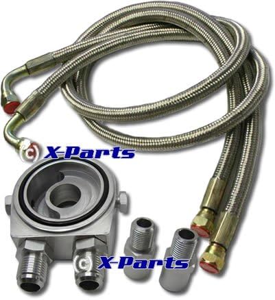 Universal Oil Cooler Connection Set Steel Flex 3/4-Inch, New