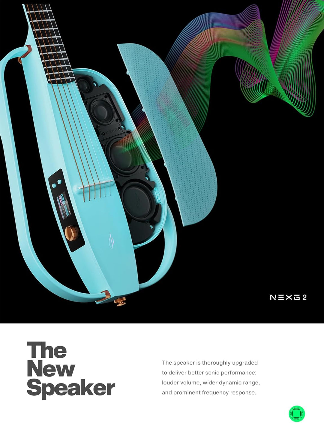 Enya NEXG 2 Basic-Gitarre – Blaue 38" Carbonfaser Akustik Elektro Smart Aduio Gitarre mit 80W Lautsp