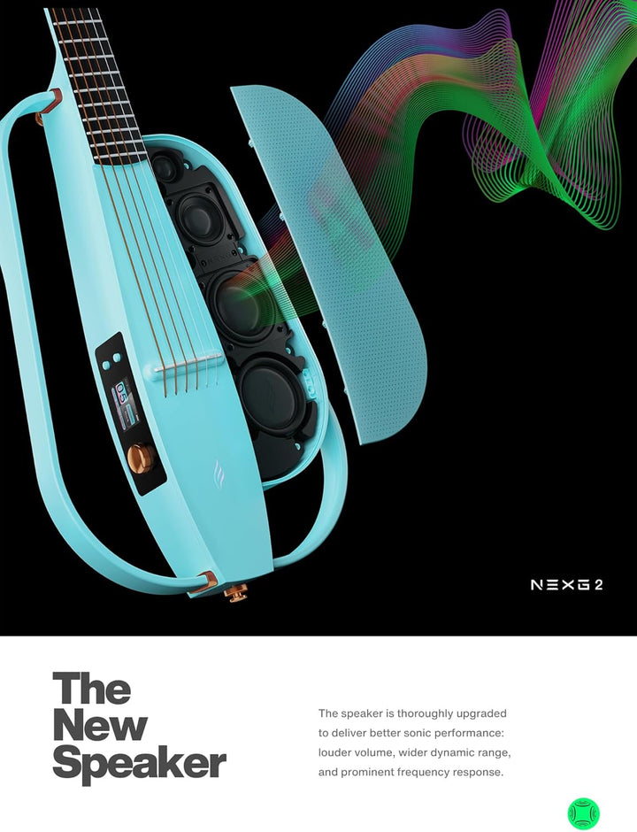Enya NEXG 2 Basic-Gitarre – Blaue 38" Carbonfaser Akustik Elektro Smart Aduio Gitarre mit 80W Lautsp