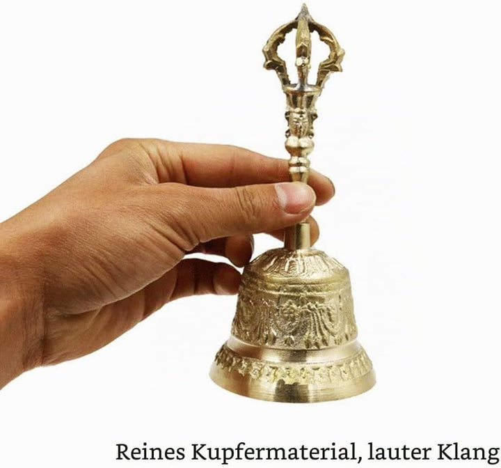 Lseqow Tibetische Handglocke, Handglocke, Buddhistische Glocke, Tee, Meditationsalarm, Gebet, tibeti