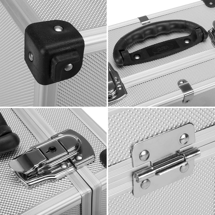 CD Koffer für 40 Standard CD Cases - 29,5 x 29 x 18,5 cm - Silber 40 CD's silber, 40 CD's silber