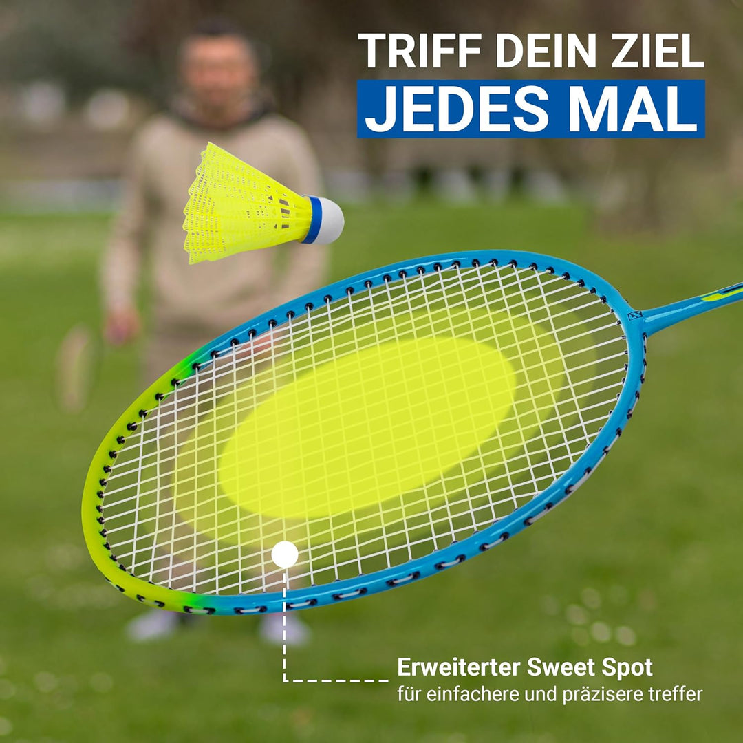 Redfield Badminton Schläger Set, enthält 2 Badmintonschläger, 2 Federbälle, Trage Tasche, 2 Griffban