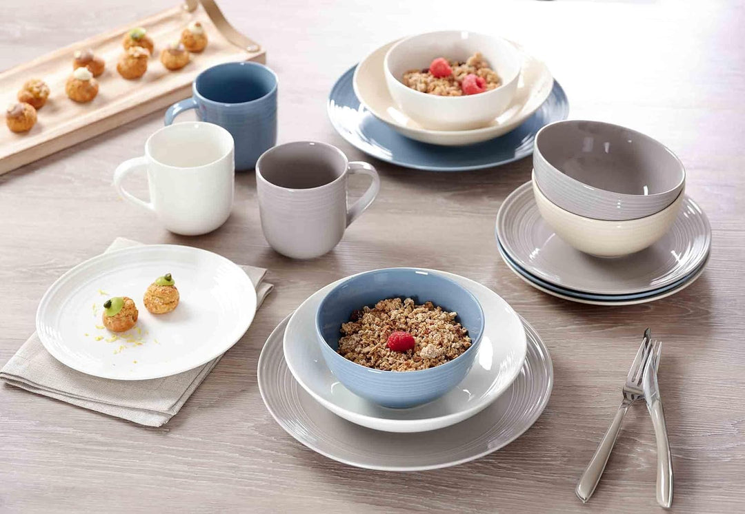 Ritzenhoff & Breker Levi Dessertteller 6er Set, 21 cm, Frühstücksteller mit feinem Rillenrelief, Ska