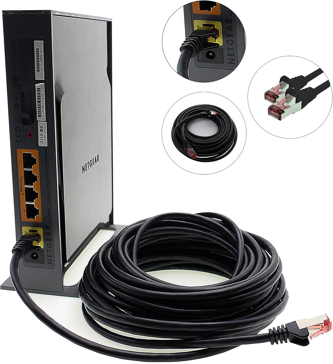 Netzwerkkabel Cat.6 5m schwarz - 10 x Ethernetkabel Lankabel Cat6 Lan Netzwerk Kabel Sftp Pimf Patch