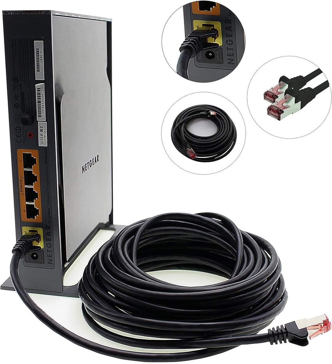 Netzwerkkabel Cat.6 5m schwarz - 10 x Ethernetkabel Lankabel Cat6 Lan Netzwerk Kabel Sftp Pimf Patch