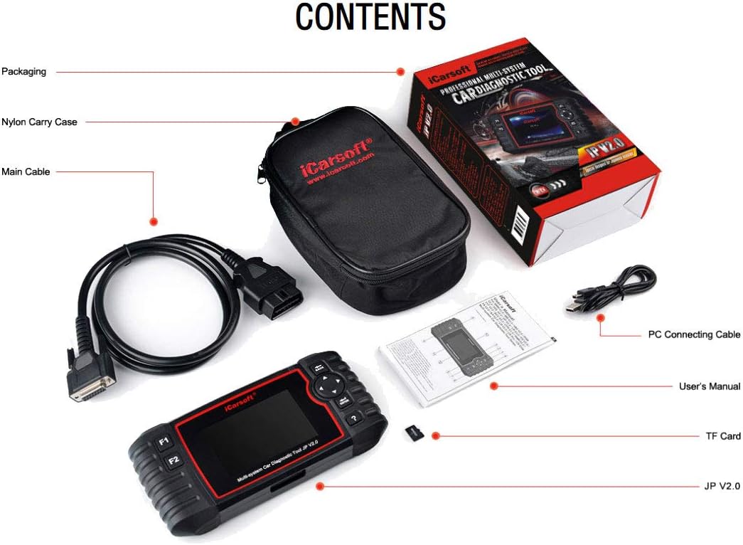 iCarsoft OBD Diagnosegerät JP V2.0 für Toyota/Lexus/Scion/Isuzu/Nissan/Infiniti/Mitsubishi/Honda(Acu