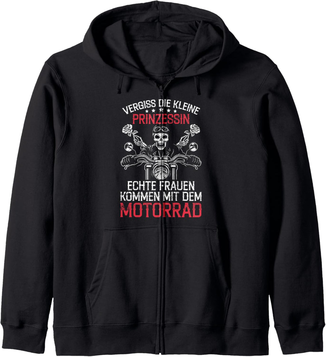 Motorradfahrerin Vergiss Die Prinzessin Motorrad Bikerin Kapuzenjacke