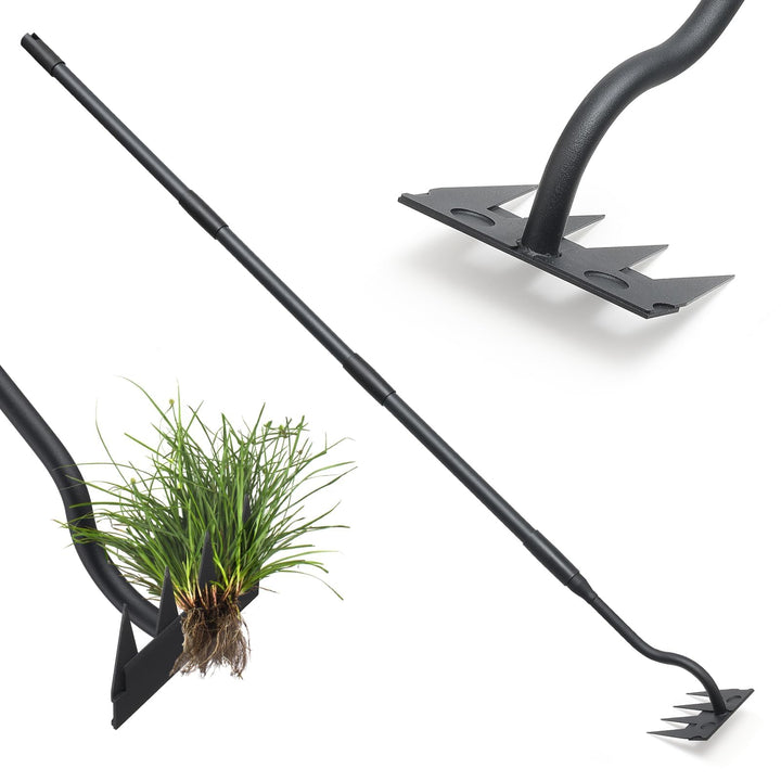 Garden Harke, 140cm Langer Griff, 4 Zinken Schwerlast Gartenrechen Metal Kohlenstoffstahl Garten Rec