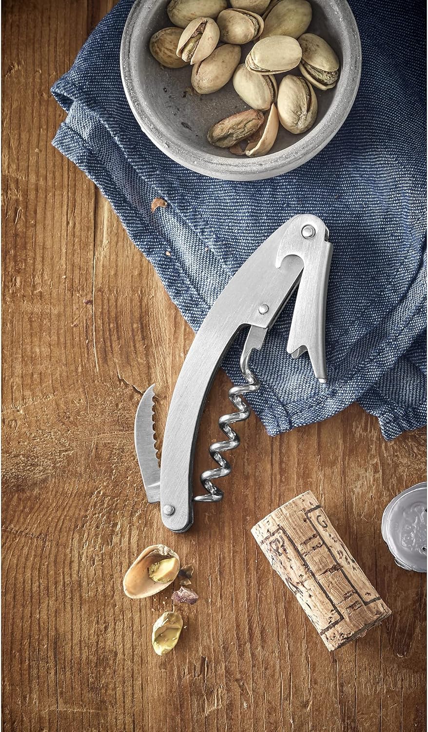 WMF Clever&More Kellnermesser 10 cm, Cromargan Edelstahl mattiert, Kellnerbesteck mit Flaschenöffner