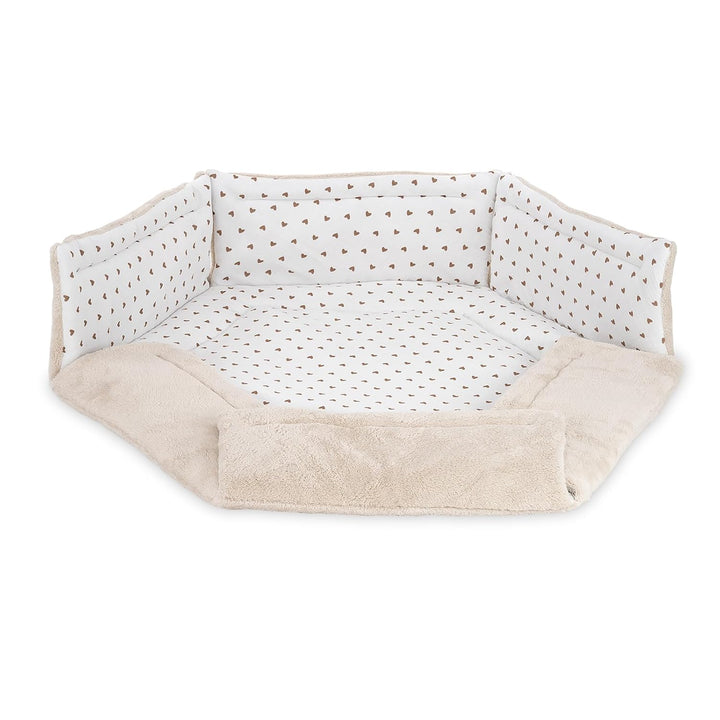 FabiMax Baby Laufgitter 6-eck Grau lackiert, stufenlos höhenverstellbar, mit Schlupfsprossen, Laufst