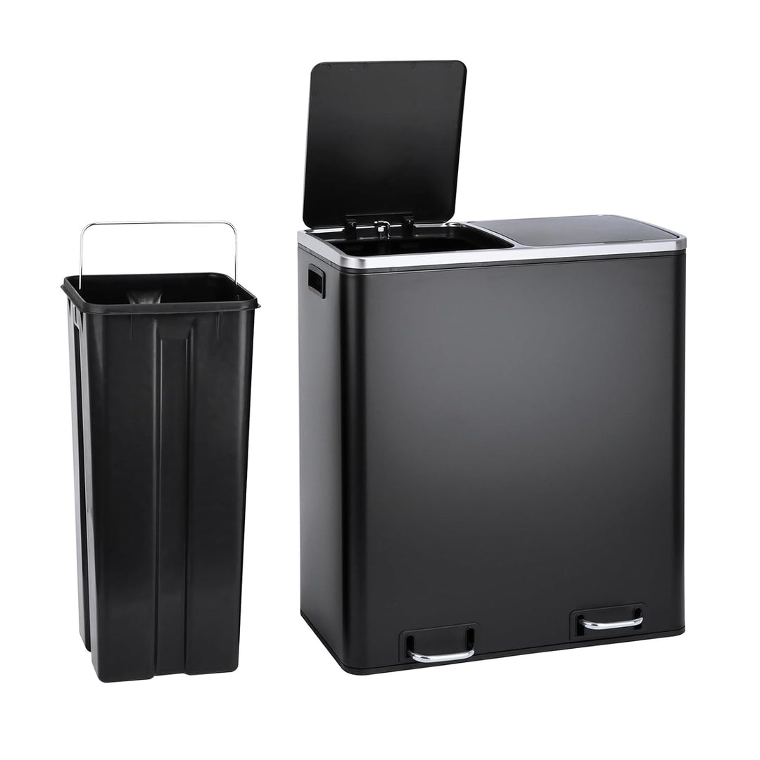 SVITA TM2X30 Treteimer 60 Liter Abfalleimer Mülleimer Design Mülltrennung Papierkorb Küchen-Ordnung