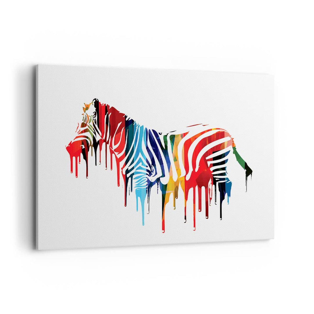 Bilder auf Leinwand 100x70cm Leinwandbild Zebra Detail digital wild Gross Wanddeko Bild Schlafzimmer