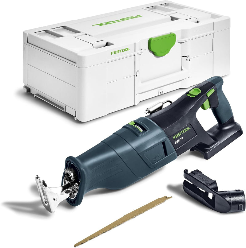 Festool Akku-Säbelsäge RSC 18 EB-Basic (mit Absaugvorrichtung, Säbelsägeblatt WOOD UNIVERSA), im Sys