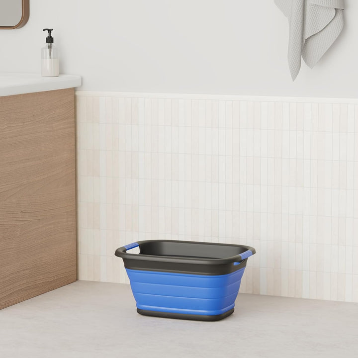 SAMMART 25L Zusammenklappbarer Wäschekorb / -wanne - faltbarer Aufbewahrungsbehälter/Organizer - tra