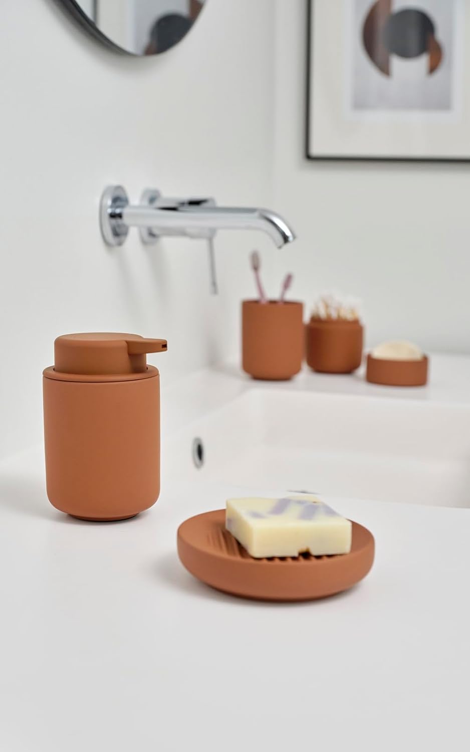 Zone Denmark Ume Seifenschale, Seifenhalter, Seifenablage fürs Waschbecken, Steinzeug mit Soft Touch