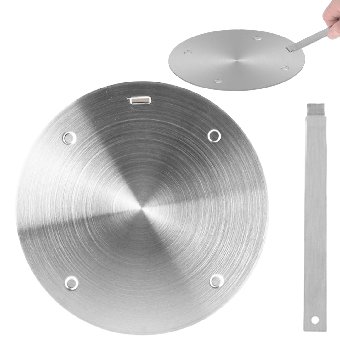 GOMETY Universal Induktion Adapterplatte Ø 24 cm, Induktionsadapter mit Abnehmbarem Griff, Edelstahl