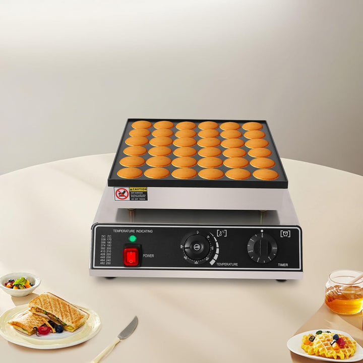 36 Löcher Elektrisch Dutch Pancakes Maker 950W, Professioneller Poffertjes Maker, Gewerblicher Muffi