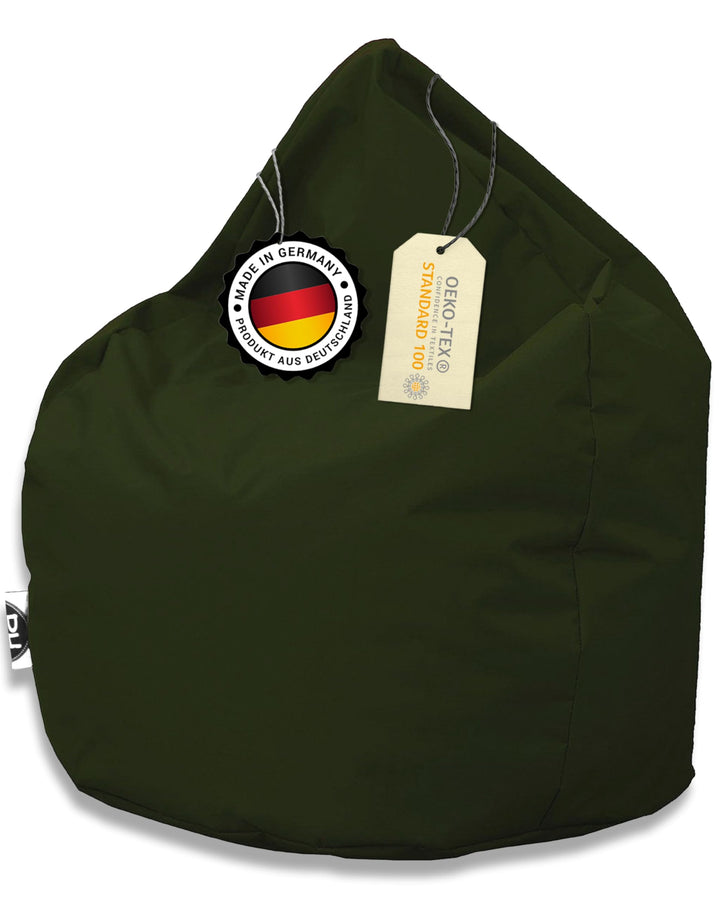 PATCH HOME Patchhome Sitzsack Tropfenform mit Reissverschluss Nachfüllbar - für In &amp; Outdoor - mit S
