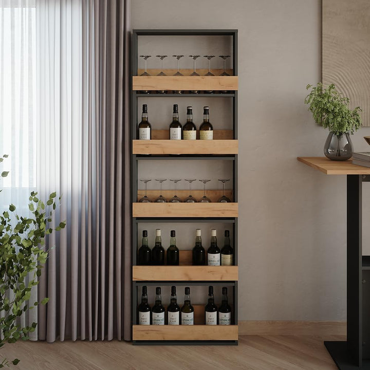 Vicco Weinglasregal Repose, Goldkraft Eiche/Anthrazit, 60 x 180 cm 60x180 cm, 60x180 cm