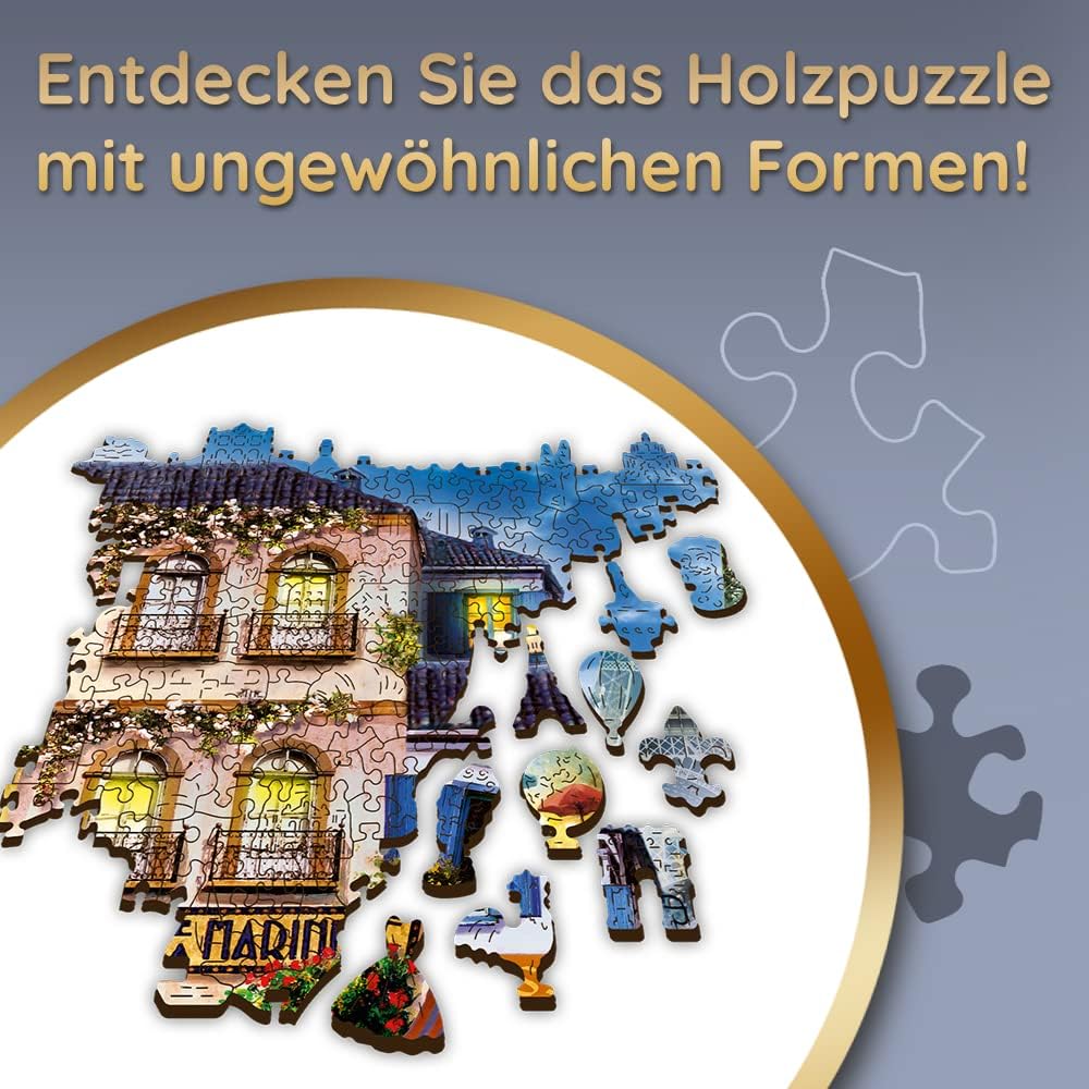 Trefl TR20142 1000 Teile, Wood Craft, unregelmässige Formen, 100 Figuren Denkmäler und Symbole, mode