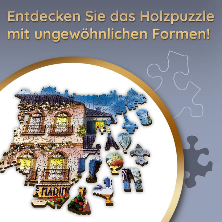Trefl TR20142 1000 Teile, Wood Craft, unregelmässige Formen, 100 Figuren Denkmäler und Symbole, mode