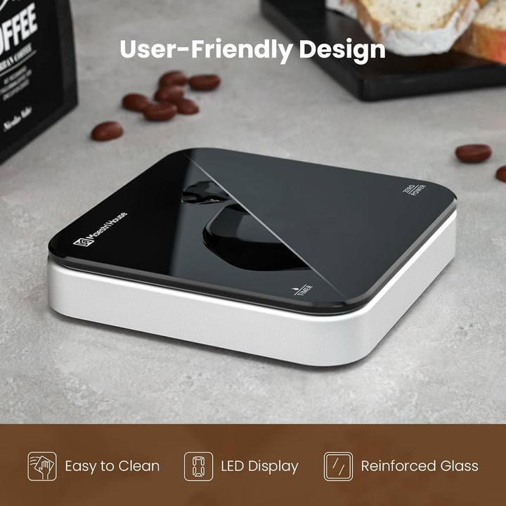 Maestri House Coffee Scale with Timer, Digital Kitchen Scale, 2kg/0.1g Precision, Rechargeable, with
