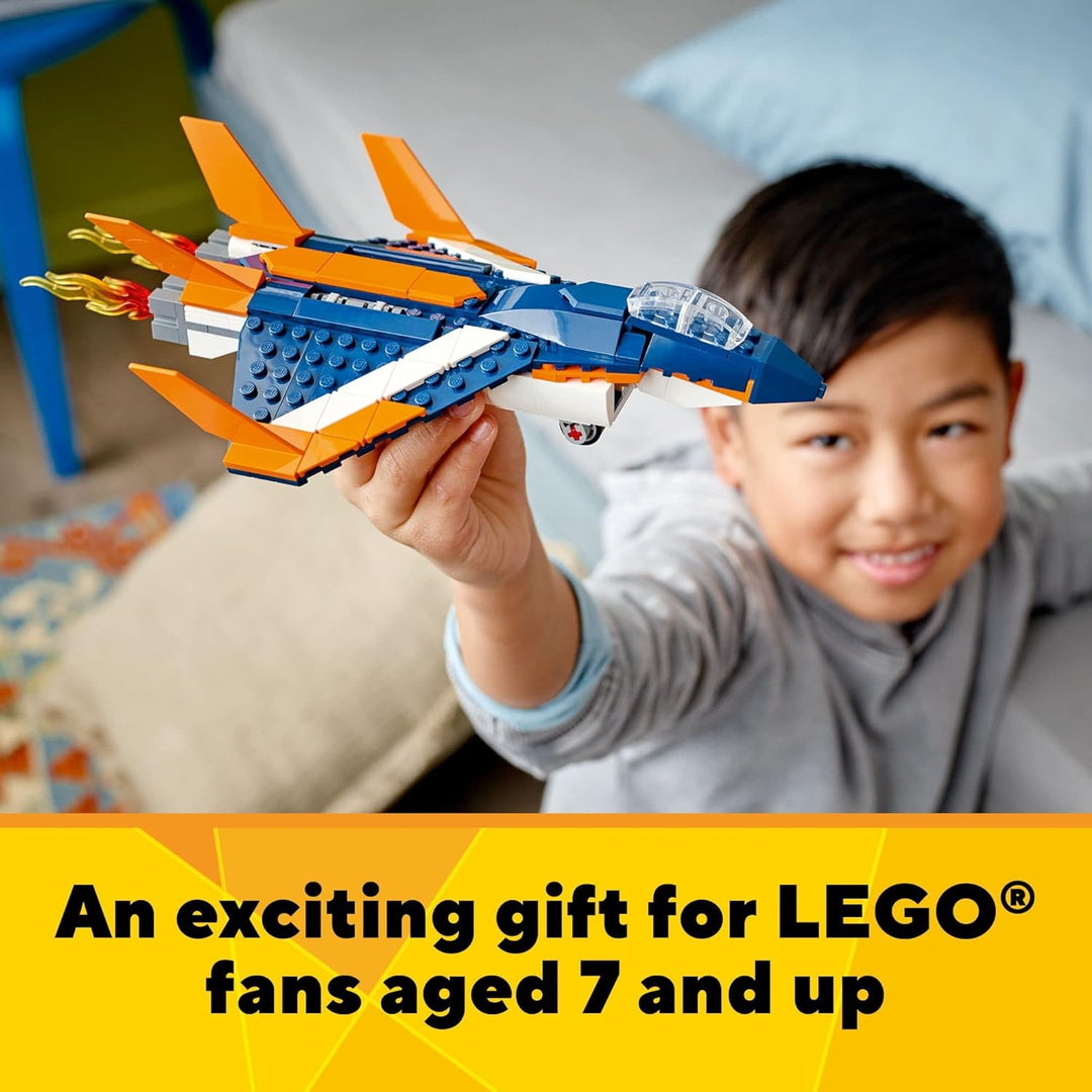 LEGO Creator 3in1 Supersonic-Jet 31126 Building Kit; Build a Jet Plane and Rebuild It into a Helicop