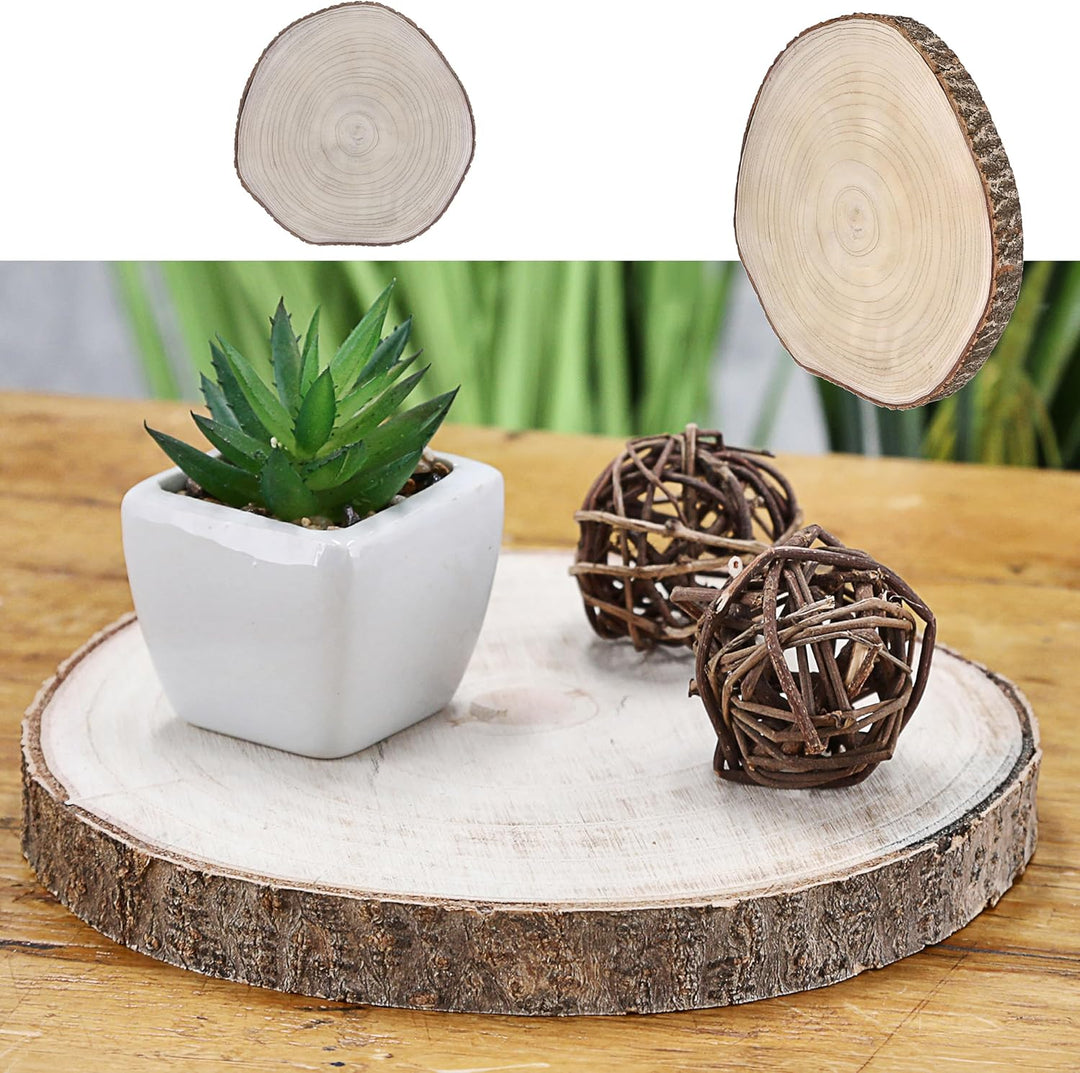 Cepewa Baumscheibe Holzscheibe │ Paulownia Naturprodukt 44x2,5cm │Scheibe Holz Holzplatte Dekoelemen