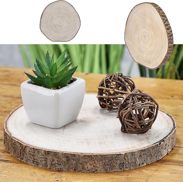Cepewa Baumscheibe Holzscheibe │ Paulownia Naturprodukt 44x2,5cm │Scheibe Holz Holzplatte Dekoelemen