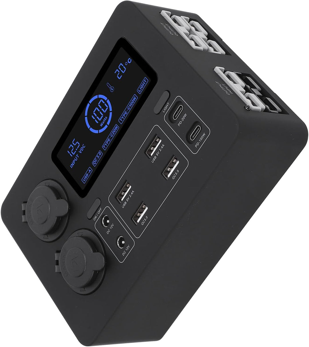 12 V Mini Power Box, 100W LCD -Display USB C QC3.0 Port für 4 Anderson Outlet Multifunktionale Leist