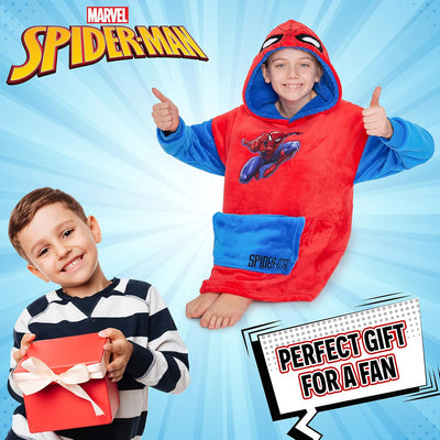 Marvel Spiderman Blanket Hoodie für und – Jungen Einheitsgrösse Rot/Balu, Einheitsgrösse Rot/Balu