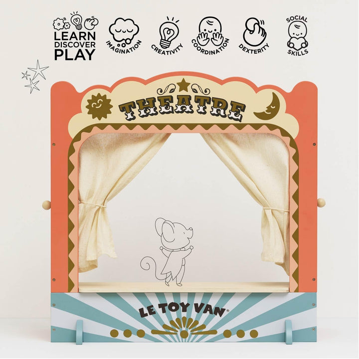 Le Toy Van - TV351 - Puppentheater für Kinder, ab 3 Jahren, Puppentheater aus Holz, Brettspiel, Roll
