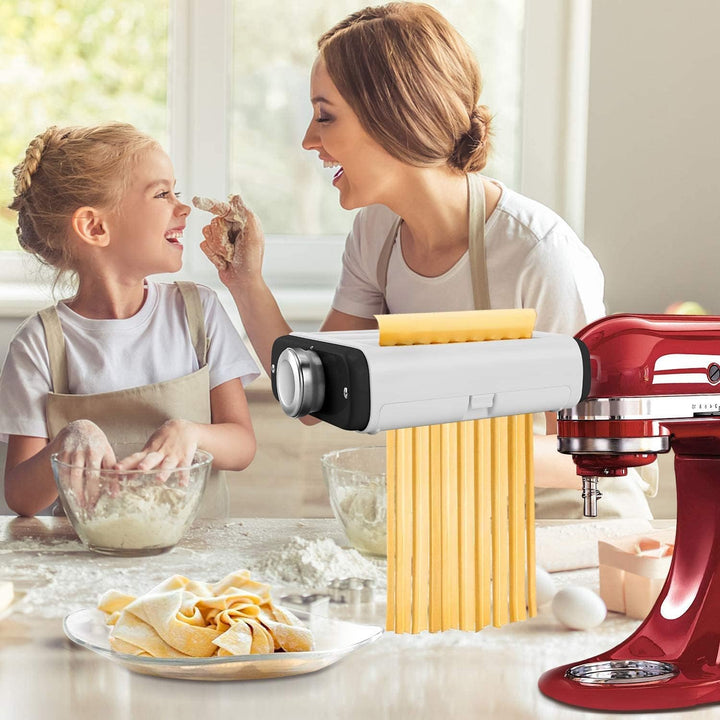 Assiduous 3 in 1 Blätter und Spaghetti, Nudelaufsatz Set für KitchenAid aus Edelstahl,inklusive Nude