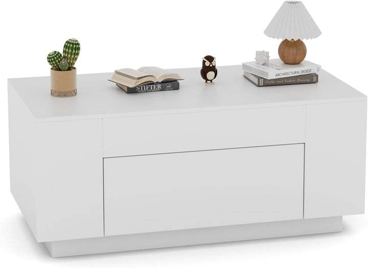 BonVache Couchtisch, Beistelltisch Couch, Wohnzimmertisch Holz mit Stauraum, Kaffeetisch mit Verstec