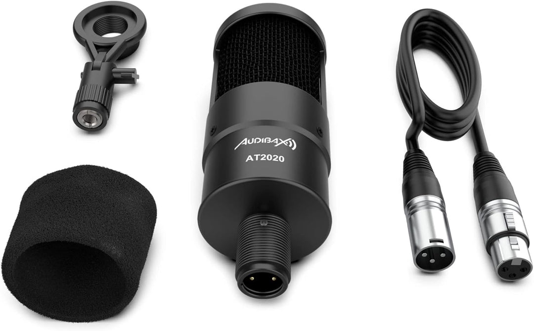 Audibax AT2020 Micrófono Estudio Profesional Condensador