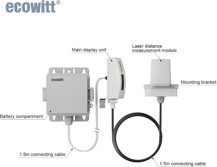 ECOWITT Laser Entfernungsmesser LDS01, 4-3.5M Laser Messgerät mit 1.5M Kabel, Outdoor Laser Messgerä