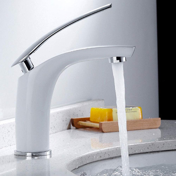 Wasserhahn Bad Weiss,Waschtischarmatur für Bad Einhebel Armatur Mischbatterie Waschbecken Armatur Ba