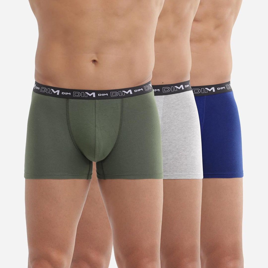DIM Herren Boxer 3er Pack | Atmungsaktive Stretch-Baumwolle | Optimaler Halt | Ohne Etikett 5 Multic