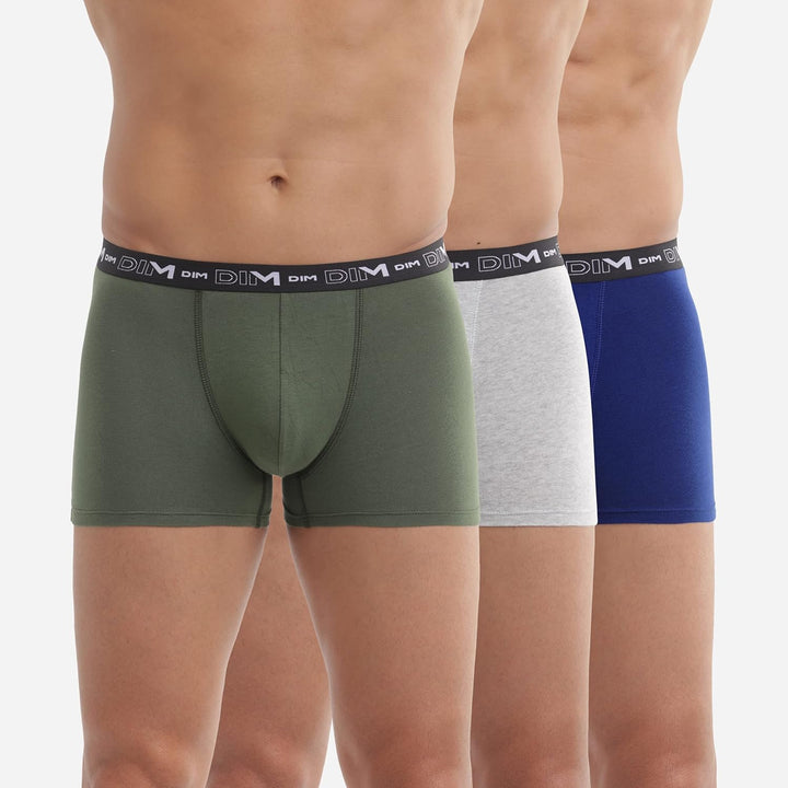 DIM Herren Boxer 3er Pack | Atmungsaktive Stretch-Baumwolle | Optimaler Halt | Ohne Etikett 5 Multic