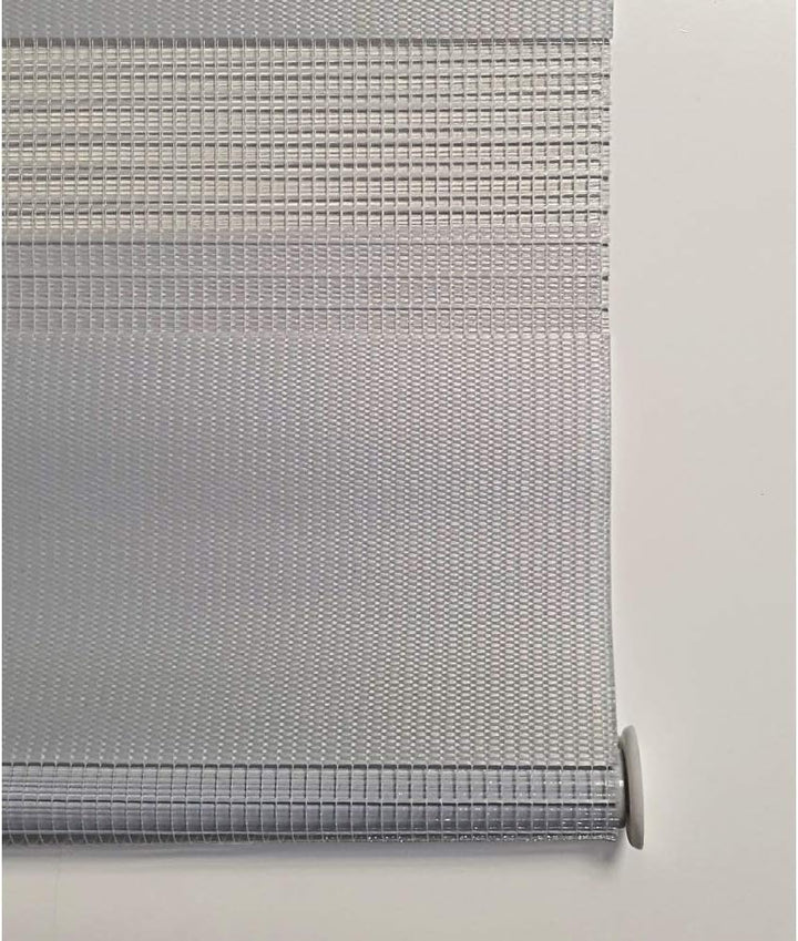 Rollo für Tag und Nacht, mit farblich abgestimmtem Kettenzug, ohne Bohren, Hellgrau, 86 x 190 cm Hel