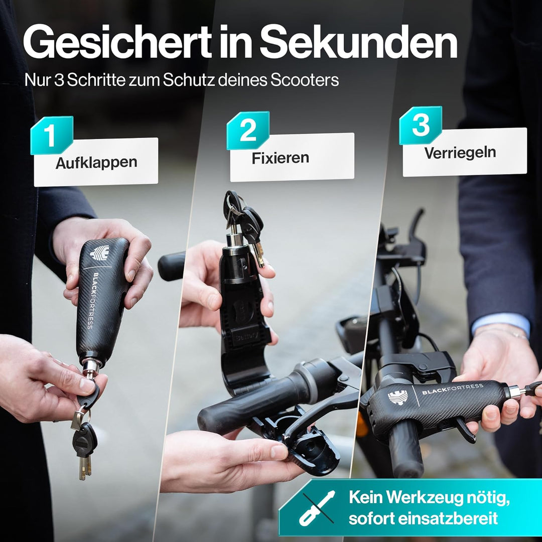 E Scooter Schloss & Fahrrad Schloss mit 120dB Alarmfunktion Diebstahlsicher Wasserdicht | E-scooter