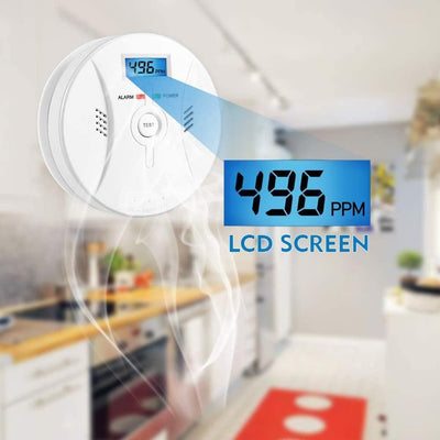 Kohlenmonoxid Warnmelder mit LCD Display CO Melder Lauter 85 Db Alarm Kohlenmonoxid Melder mit Kohle
